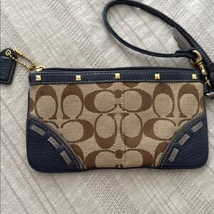 Coach Brown Signature Wristlet